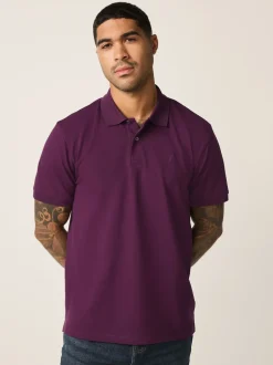 Next - Ajustement régulier - Polo Manches courtes Pique Violet Outlet