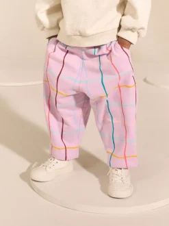 Next - Pantalons Coupe ballon texturés (3mths-7yrs) Violet À carreaux lilas Clearance