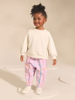 Next - Pantalons Coupe ballon texturés (3mths-7yrs) Violet À carreaux lilas Clearance