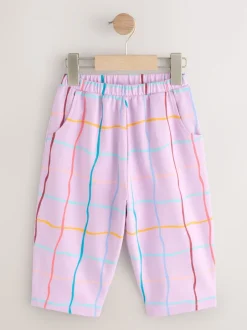 Next - Pantalons Coupe ballon texturés (3mths-7yrs) Violet À carreaux lilas Clearance