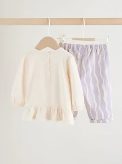 Next Violet à fleurs - Ensemble 2 Pieces pour T-shirt et Pantalons BÉBÉ (0mois-2ans)