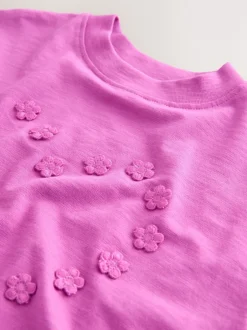 Next Violet - Haut brodé cœur à manches courtes (3mois-7ans) New