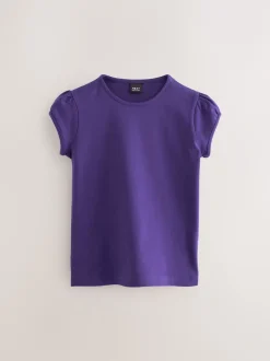 Next - Lot de 2 t-shirts à manches bouffantes (3-16ans) Violet Clearance