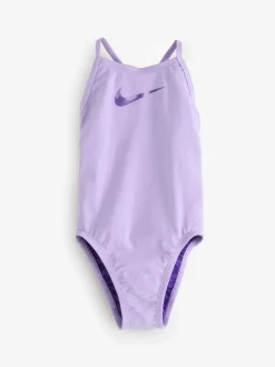 Nike Violet - Maillot de bain une pièce Hydrastrong à imprimé multiple avec dos en dentelle Clearance