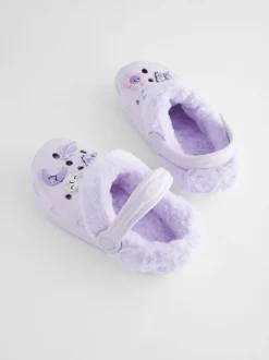 Next Violet à motif papillons - Chaussons Sabots Clearance