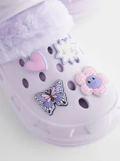 Next Violet à motif papillons - Chaussons Sabots Clearance