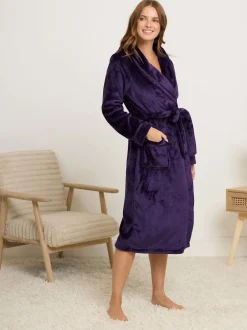 M&Co Violet - Peignoir à col châle à ruban