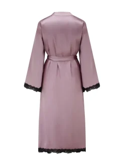 Pour Moi Violet - Robe de chambre Dusk en satin et dentelle à manches kimono