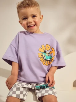 Next Violet lilas - Ensemble de T-shirts courts à carreaux Hot Wheels (9mois-8ans) Hot