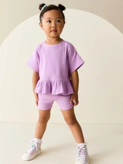 Next Violet lilas - Ensemble haut et short côtelé à manches courtes (3mois7ans) Online