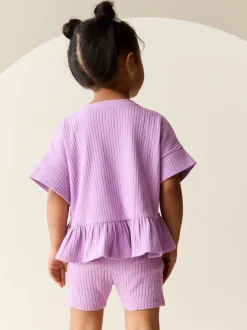 Next Violet lilas - Ensemble haut et short côtelé à manches courtes (3mois7ans) Online