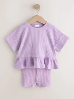 Next Violet lilas - Ensemble haut et short côtelé à manches courtes (3mois7ans) Online