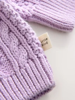 Little Bird by Jools Oliver Violet lilas - Cardigan en Coton Torsade