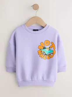 Next Violet lilas - Sweat-shirt Hot Wheels à Col rond (9mois-8ans) New