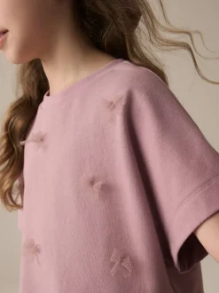 Next Violet lilas - T-shirt Boxy Bows (3-16ans) Clearance