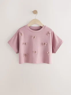 Next Violet lilas - T-shirt Boxy Bows (3-16ans) Clearance