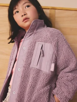 Next Violet lilas - Veste en polaire boutonnée (3-16ans)