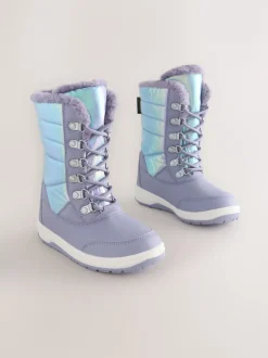 Next Violet lilas irisé - Bottes de neige imperméables