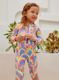 Next Violet motif arc-en-ciel - Maillot de bain longue jambe Sunsafe (3mths-7yrs) Outlet