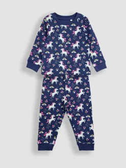 Jojo Maman Bébé Violet motif licorne - Pyjama imprimé glow In The Dark Jersey Hot