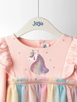 Jojo Maman Bébé Violet motif licorne - Robe de soirée en tulle appliqué Outlet