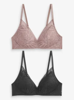 Next Violet Noir/mauve - Lot de soutiens-gorge-gorge 2 détails en dentelle Ultimate Comfort Outlet