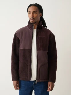 Next Violet prune - Polaire à col zippé en velours côtelé Clearance