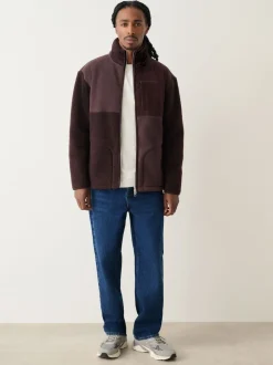 Next Violet prune - Polaire à col zippé en velours côtelé Clearance