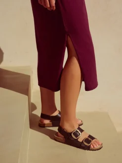 Next Violet prune - Robe d’été t-shirt à manches courtes torsadée Clearance