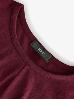 Next Violet prune - Robe d’été t-shirt à manches courtes torsadée Clearance