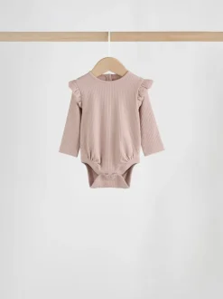 Next Violet/Jaune/Crème Ditsy - Body à volants et manches longues bébé Lot de 4 (0mois2ans) Online