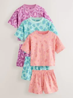 Next Violet/orange - Lot de 3 pyjamas (3-16ans)