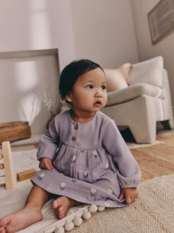 Next Violet/rose - Lot de 2 robes tissées bébé (0mois-3ans) Clearance