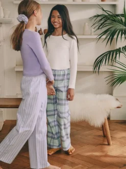 Next Violet/vert - Lot de 2 pantalons de pyjama tissés (3-16ans)