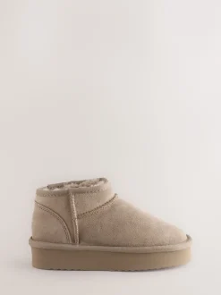Next Vison - Flatform Mini Bottes Pull-On en daim doublées chaudes et déperlantes Hot