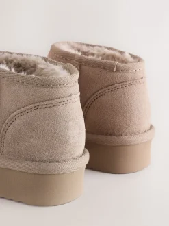 Next Vison - Flatform Mini Bottes Pull-On en daim doublées chaudes et déperlantes Hot