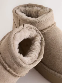 Next Vison - Flatform Mini Bottes Pull-On en daim doublées chaudes et déperlantes Hot