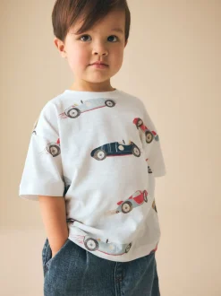 Next Voiture aquarelle blanche - T-shirt imprimé sur l’ensemble à manches courtes (3 mois7 ans) (3mois7ans) Discount