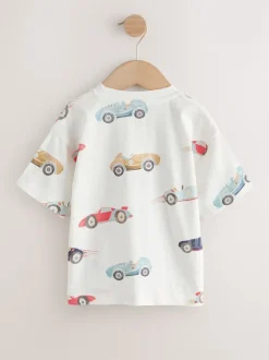Next Voiture aquarelle blanche - T-shirt imprimé sur l’ensemble à manches courtes (3 mois7 ans) (3mois7ans) Discount