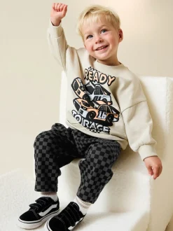 Next Voiture écrue - Ensemble Sweat-shirt et Joggings à Col rond (3mois7ans) (3mois7ans) Clearance