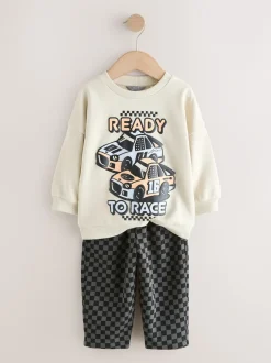 Next Voiture écrue - Ensemble Sweat-shirt et Joggings à Col rond (3mois7ans) (3mois7ans) Clearance