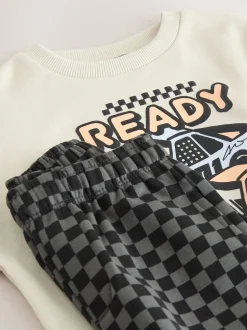 Next Voiture écrue - Ensemble Sweat-shirt et Joggings à Col rond (3mois7ans) (3mois7ans) Clearance