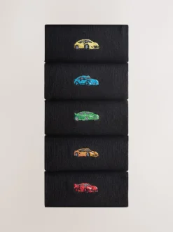 Next Voitures de sport noires - Paquet de chaussettes brodées amusantes 5