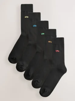 Next Voitures de sport noires - Paquet de chaussettes brodées amusantes 5