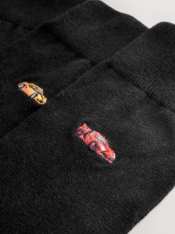 Next Voitures de sport noires - Paquet de chaussettes brodées amusantes 5