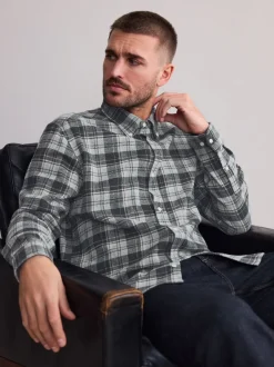 Next - Chemise à carreaux Signature à manches longues Vérification grise Hot