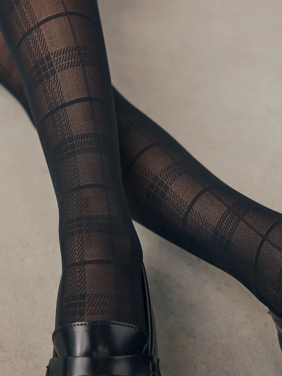 Next - Patron Collants 1 Pack Vérification noire Discount