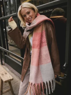 Next Vérification rose - Écharpe couverture brossée épaisse