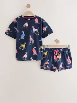 Next Whippet bleu marine - Pyjamas ensemble shorts en 100 % coton Best
