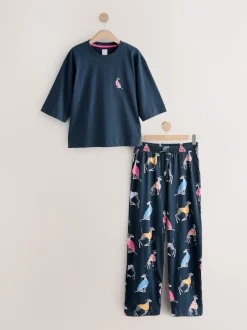 Next Whippet bleu marine - Pyjama en jersey à manches courtes